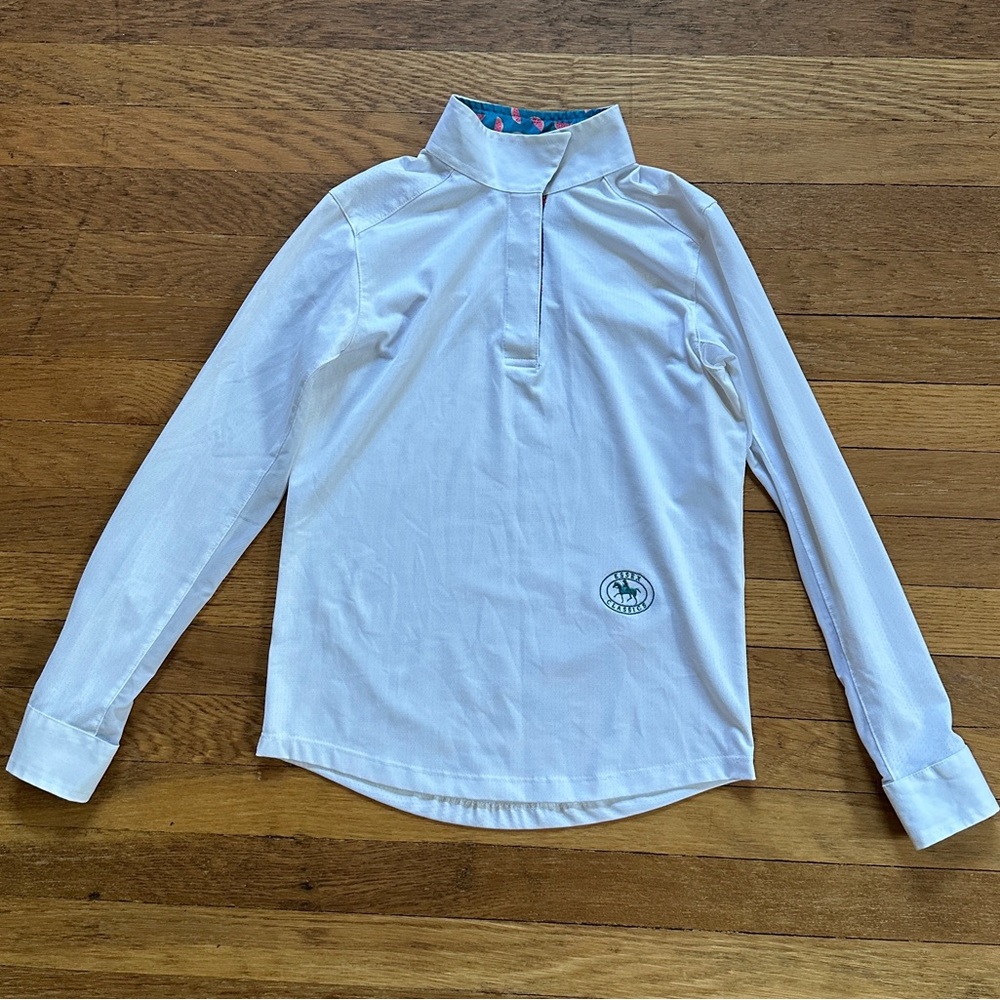 Girls Med Equestrian Dressage Riding Show Shirt Essex Classics Watermelon
